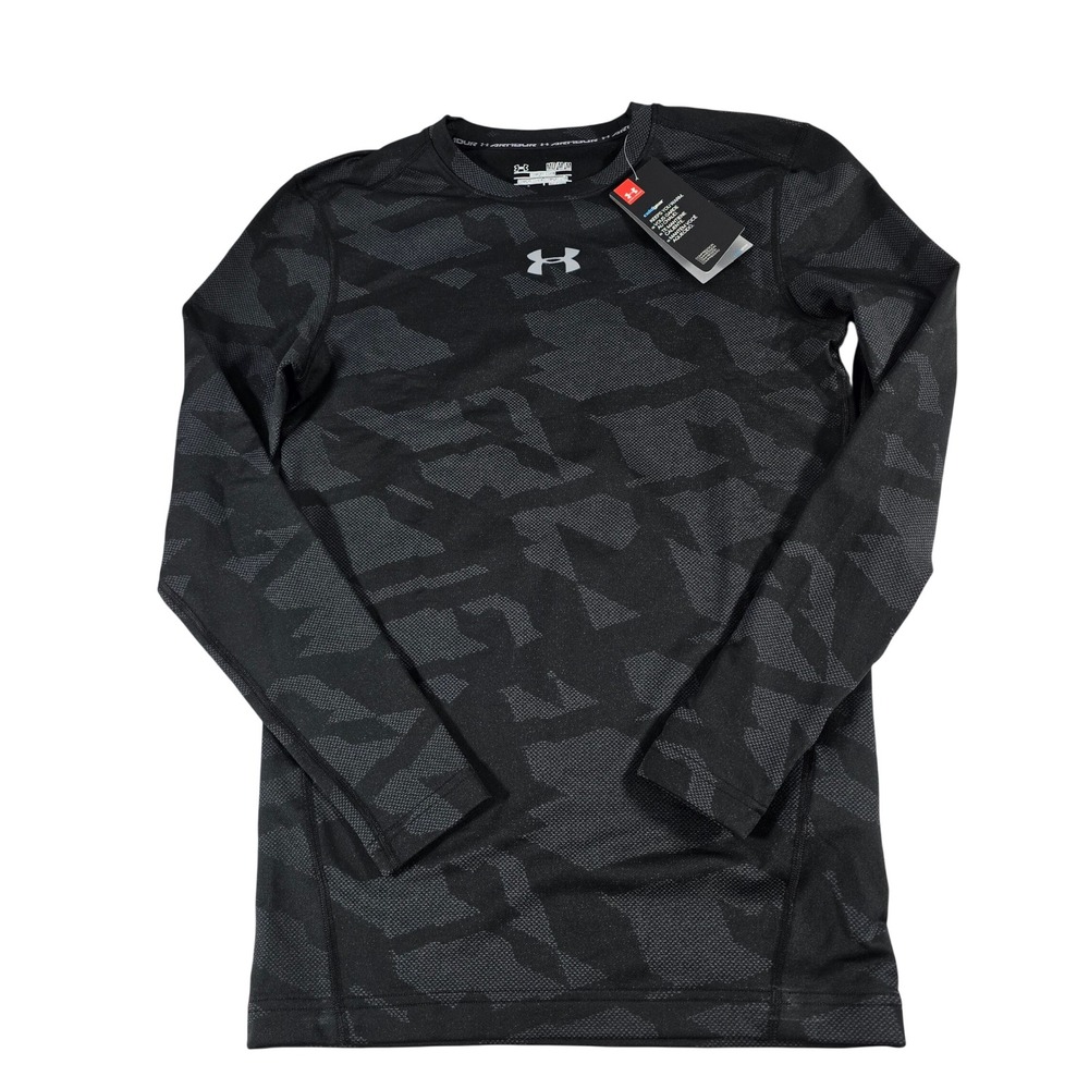 Under Armour Mens ColdGear Compression Camo Long Sleeve Shirt 1285091 Black M
